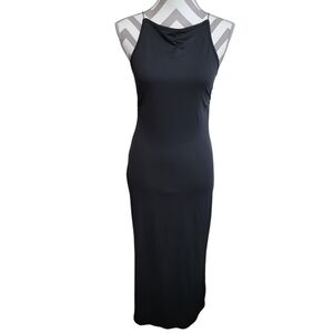 NWT Crazy Dizzy Sz M Slip Dress Maxi Little Black Top Model Y2K Cocktail Formal
